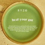 RYZE Mushroom Matcha - with 6 Organic Adaptogenic Mushrooms Grown In USA and Ceremonial-Grade Japanese Matcha - Q6AG