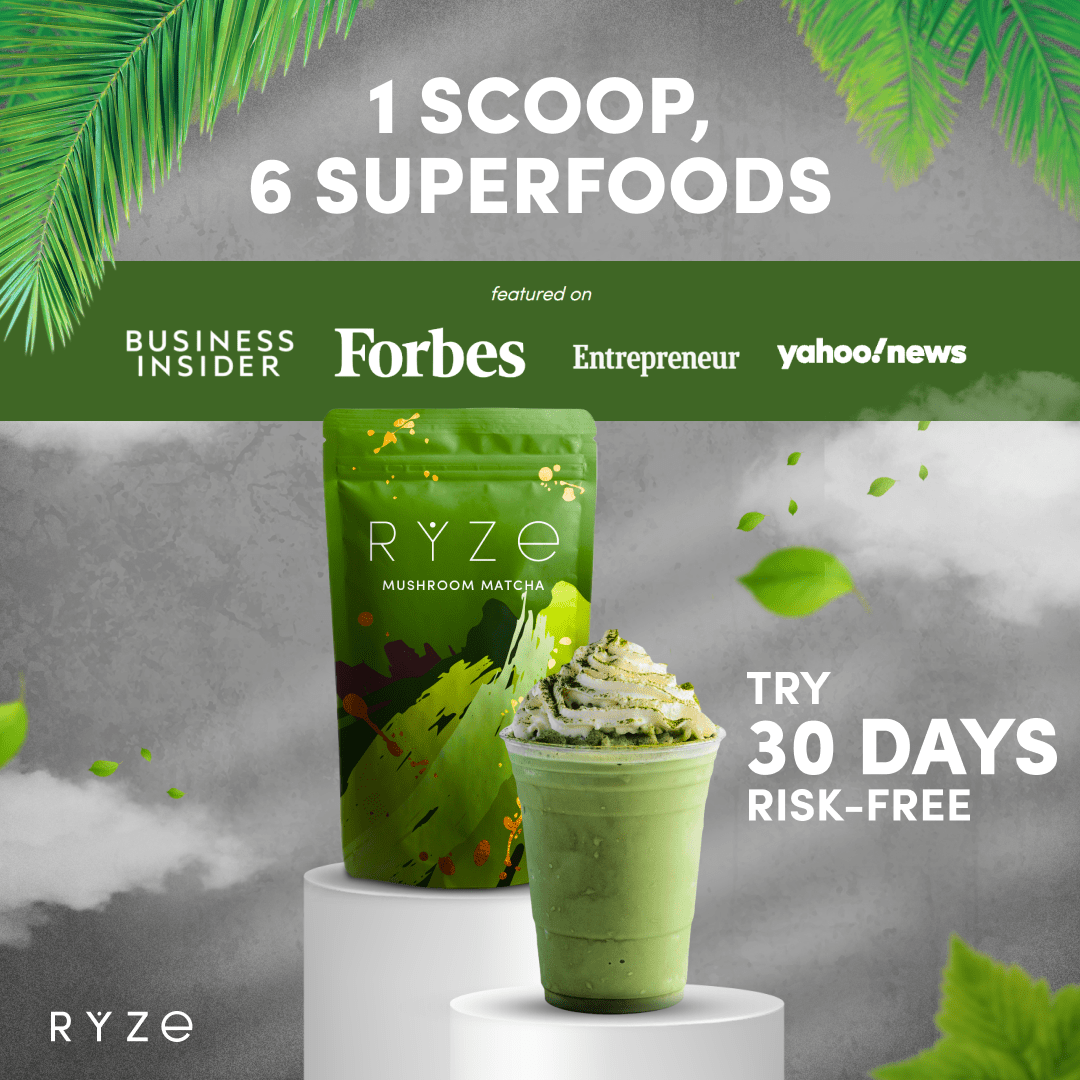 RYZE Organic Mushroom Matcha Starter Kit (60 servings) - IGGD