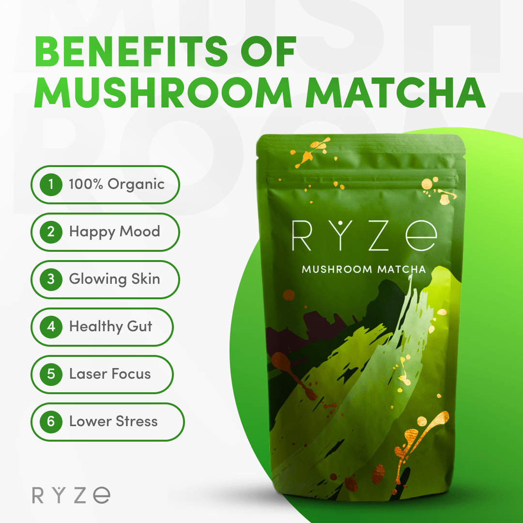 RYZE Organic Mushroom Matcha Starter Kit (60 servings) - IGGD